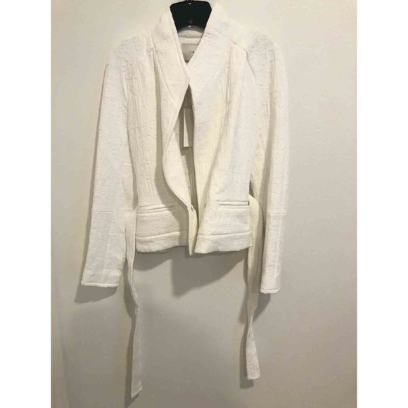 IRO Hawaispe White Cotton Jacquard Jacket Belted - Picture 5 of 8